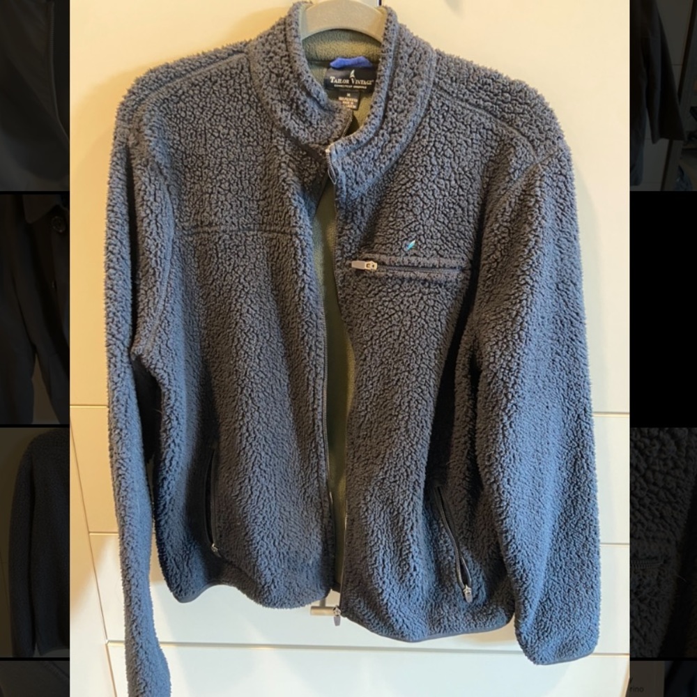 Tailor Vintage Sherpa Fleece, Navy, Medium
